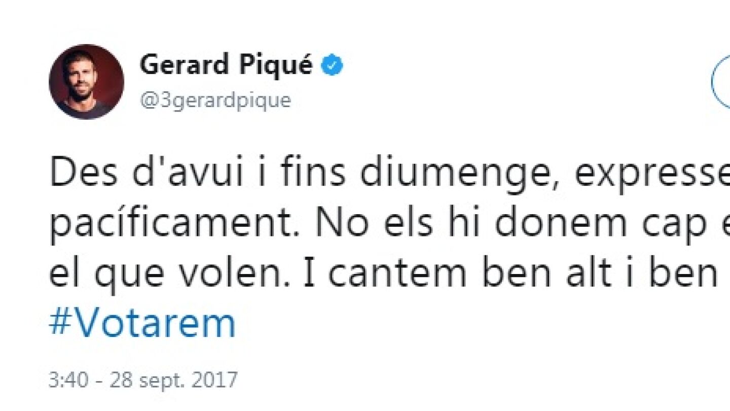 Piqu&eacute; muestra su apoyo al refer&eacute;ndum