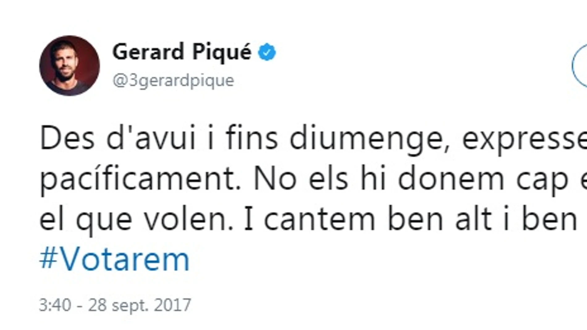 Piqué muestra su apoyo al referéndum