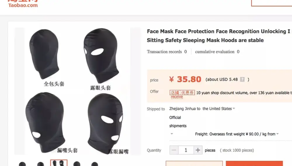 Máscara para ocultar tu cara