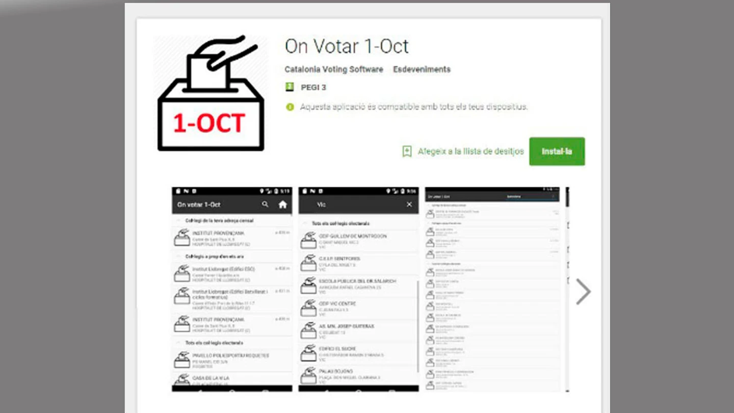 La app anunciada por Puigdemont para informarse de dónde votar el 1-O La app anunciada por Puigdemont para informarse de dónde votar el 1-O