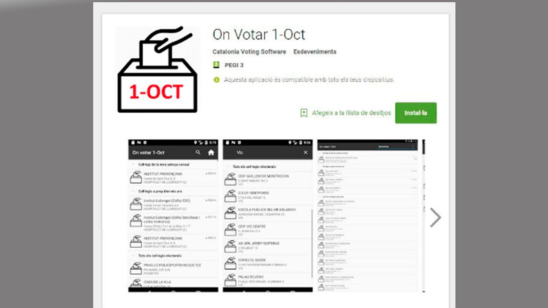 La app anunciada por Puigdemont para informarse de dónde votar el 1-O