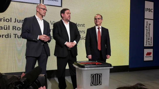 Raul Romeva, Oriol Junqueras y Jordi Turull Raul Romeva, Oriol Junqueras y Jordi Turull