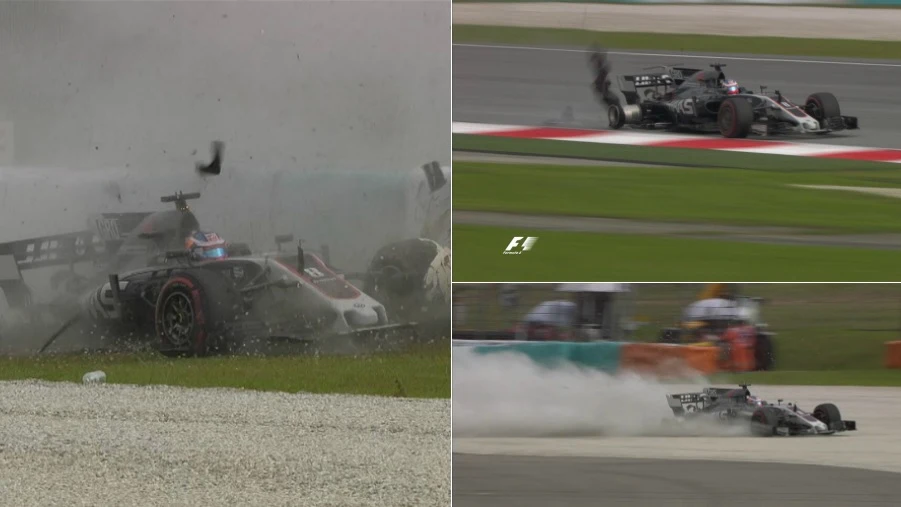 El accidente de Grosjean en Malasia