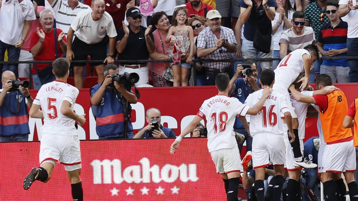 El Sevilla celebra un gol