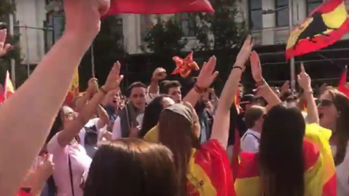 Manifestaci&oacute;n por la unidad de Espa&ntilde;a en Madrid