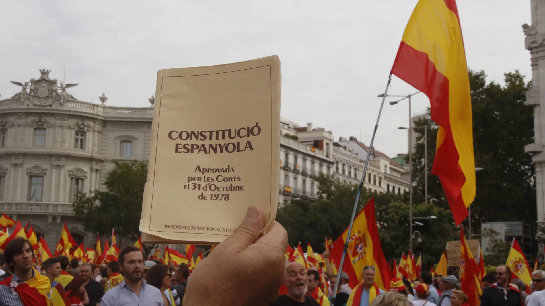 Manifestación en Madrid contra el referéndum independentista del 1-O en Cataluña