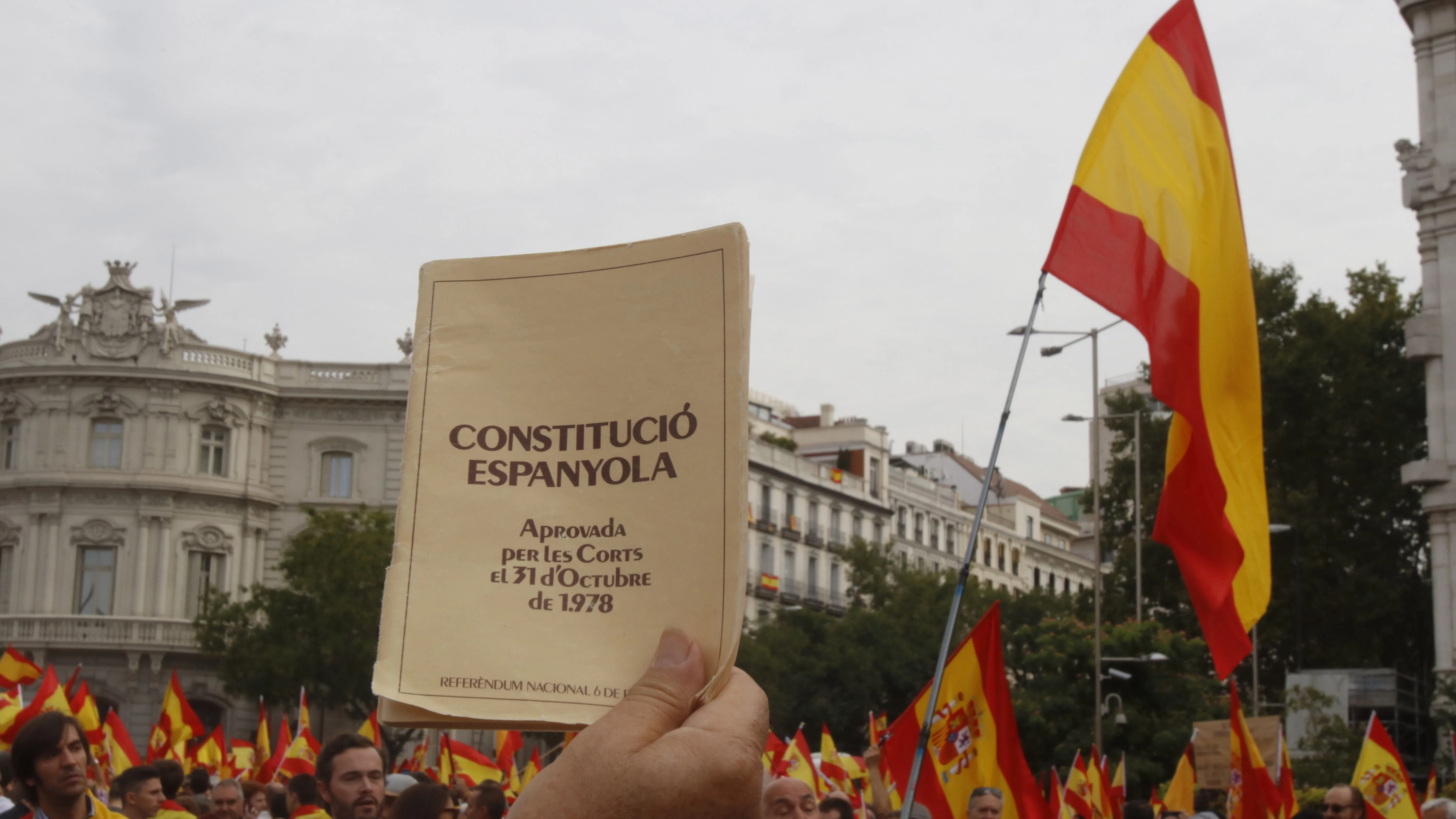 Manifestación en Madrid contra el referéndum independentista del 1-O en Cataluña