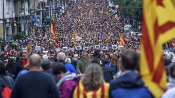 Manifestación en Bilbao a favor del referéndum del 1-O