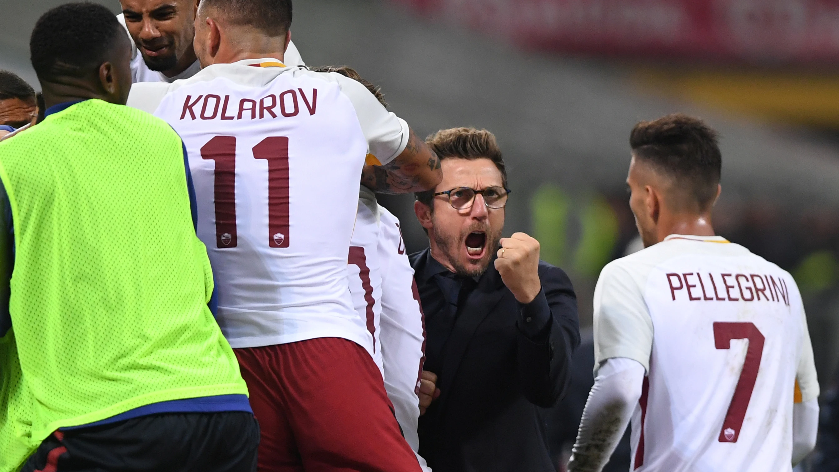 Eusebio di Francesco celebra la victoria de la Roma