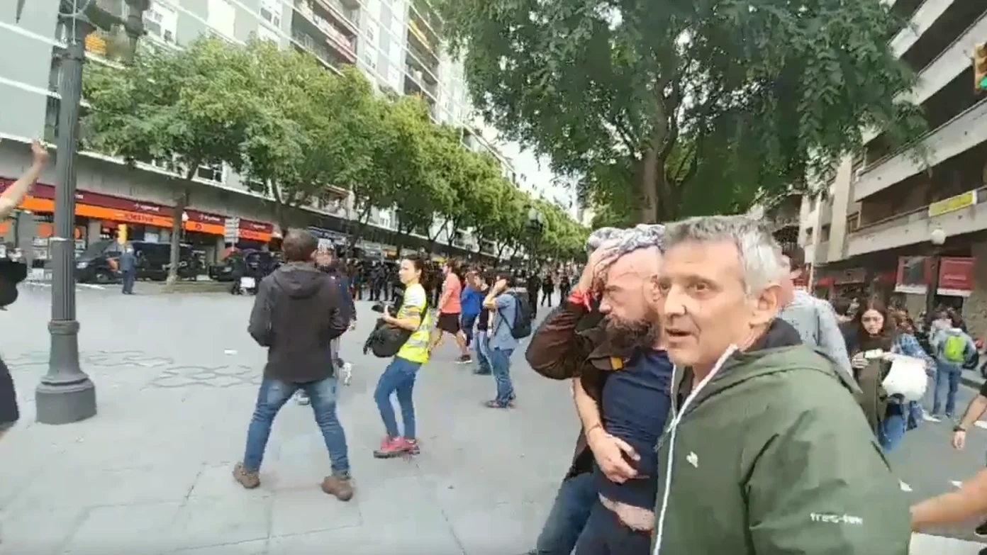 El presidente de ERC, Sergi Albarrán, herido en la cabeza El presidente de ERC, Sergi Albarrán, herido en la cabeza