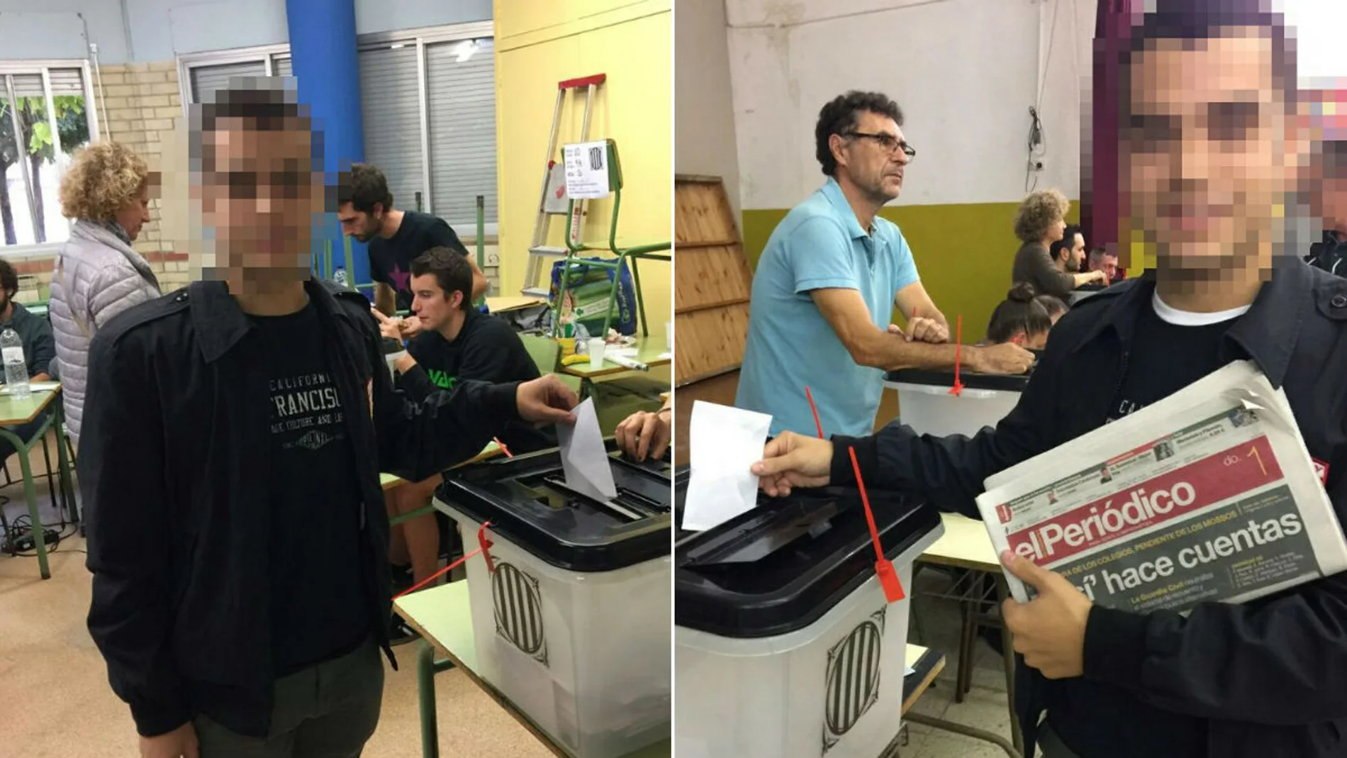 Un mismo ciudadano, votando dos veces durante el referéndum