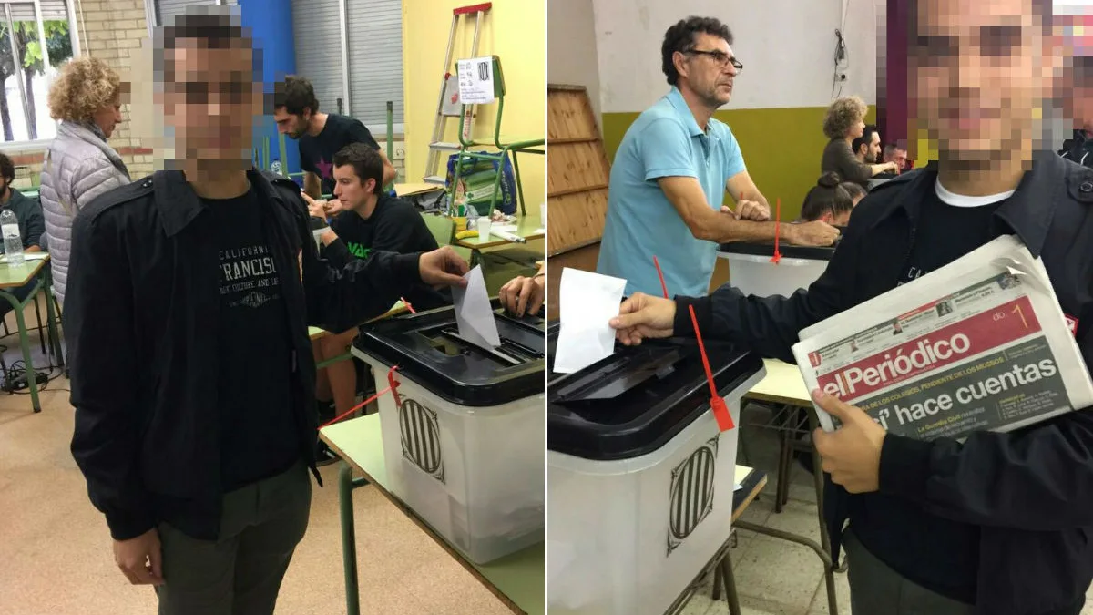 Un mismo ciudadano, votando dos veces durante el referéndum