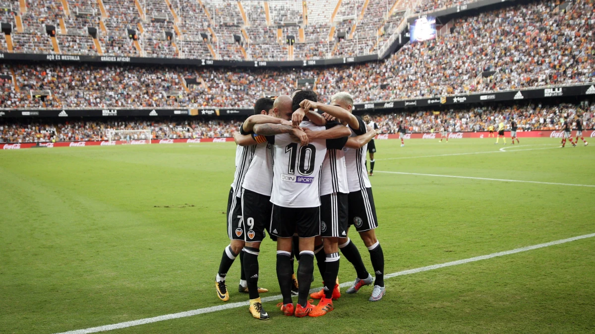 El Valencia celebra un gol