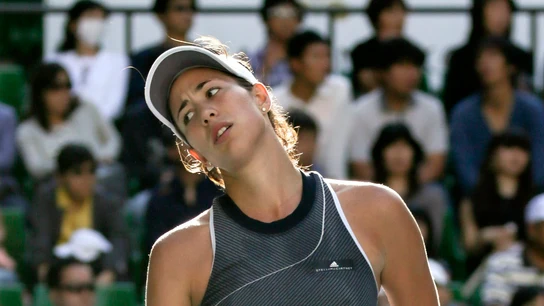 Garbiñe Muguruza se lamenta en un partido Garbiñe Muguruza se lamenta en un partido