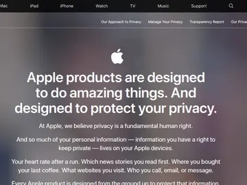 El mensaje que encabeza la nueva sección de privacidad en la web de Apple El mensaje que encabeza la nueva sección de privacidad en la web de Apple