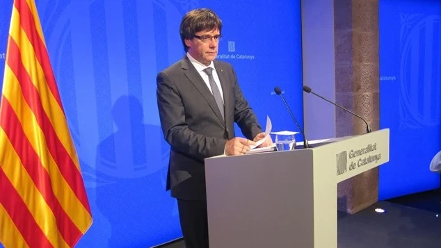 Carles Puigdemont ante los medios