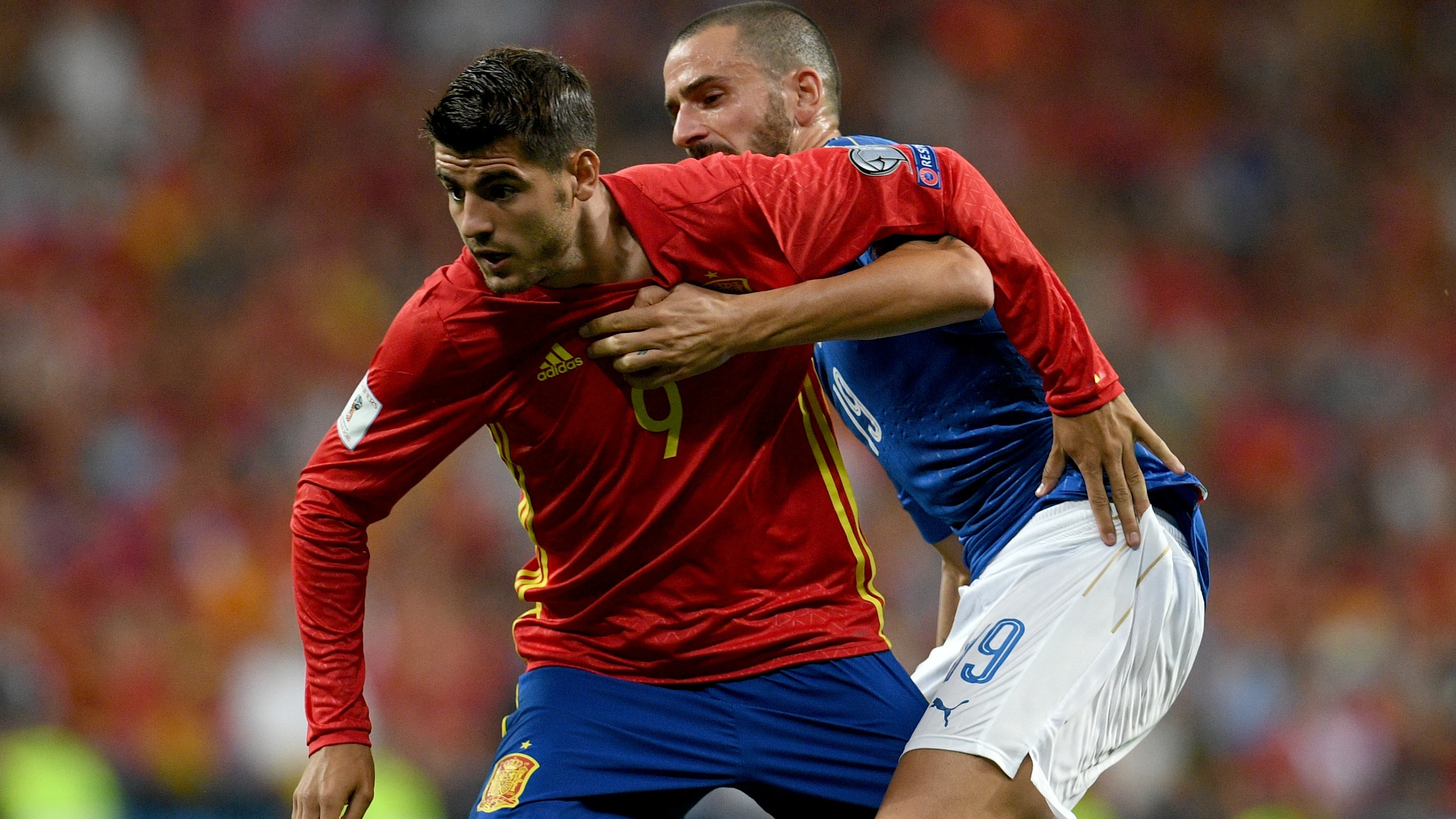 Morata, durante un partido con la selección española de fútbol