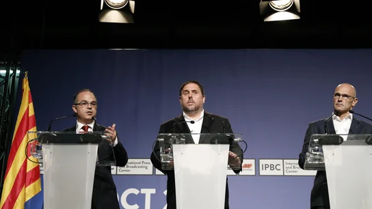 Imagen de archivo de Turull, Junqueras y Romeva Turull, Junqueras y Romeva comparecen tras el 1-O