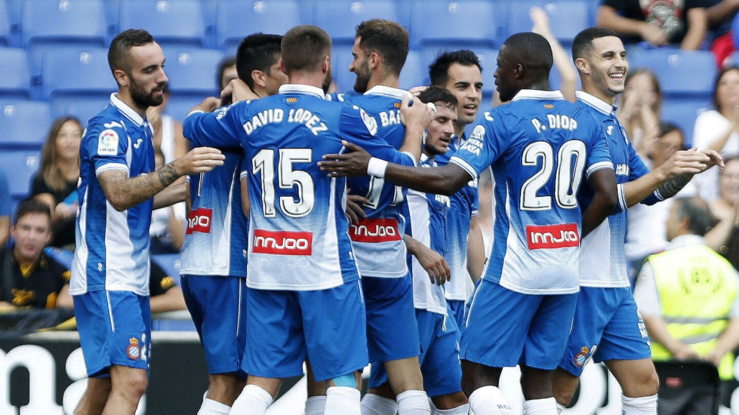 El Espanyol celebra un gol