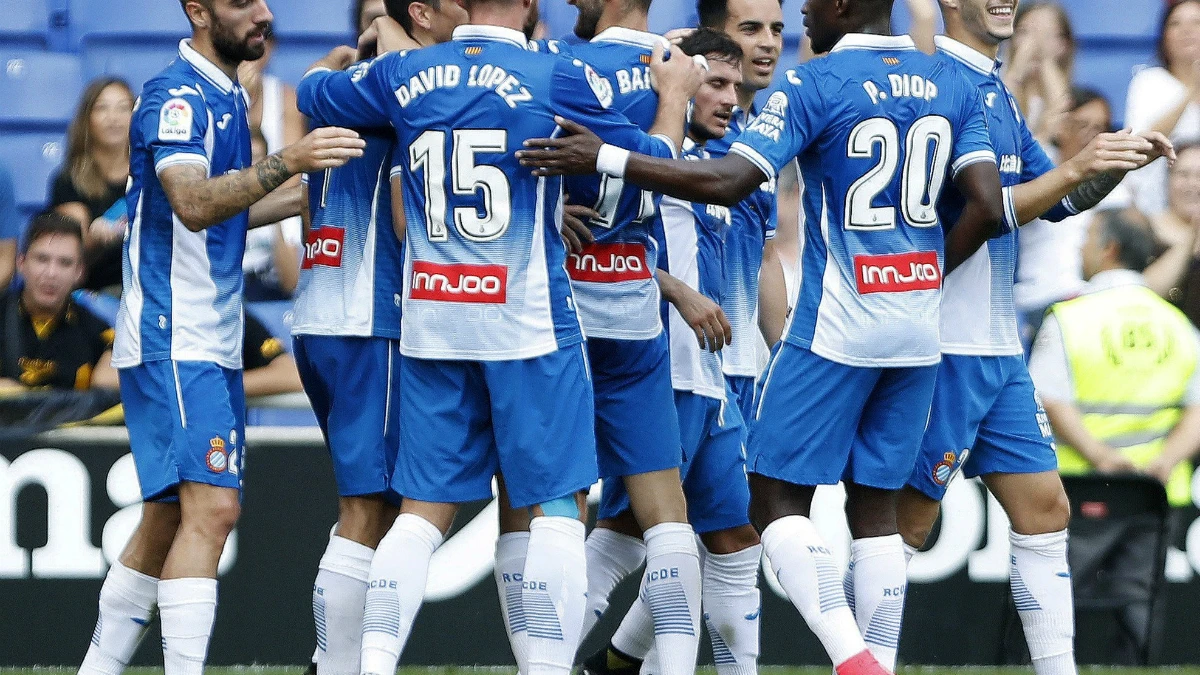 El Espanyol celebra un gol