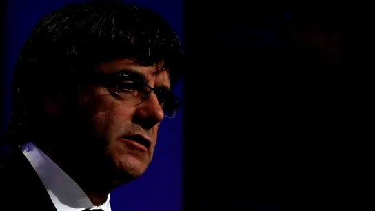 Carles Puigdemont, durante una comparecencia Carles Puigdemont, durante una comparecencia