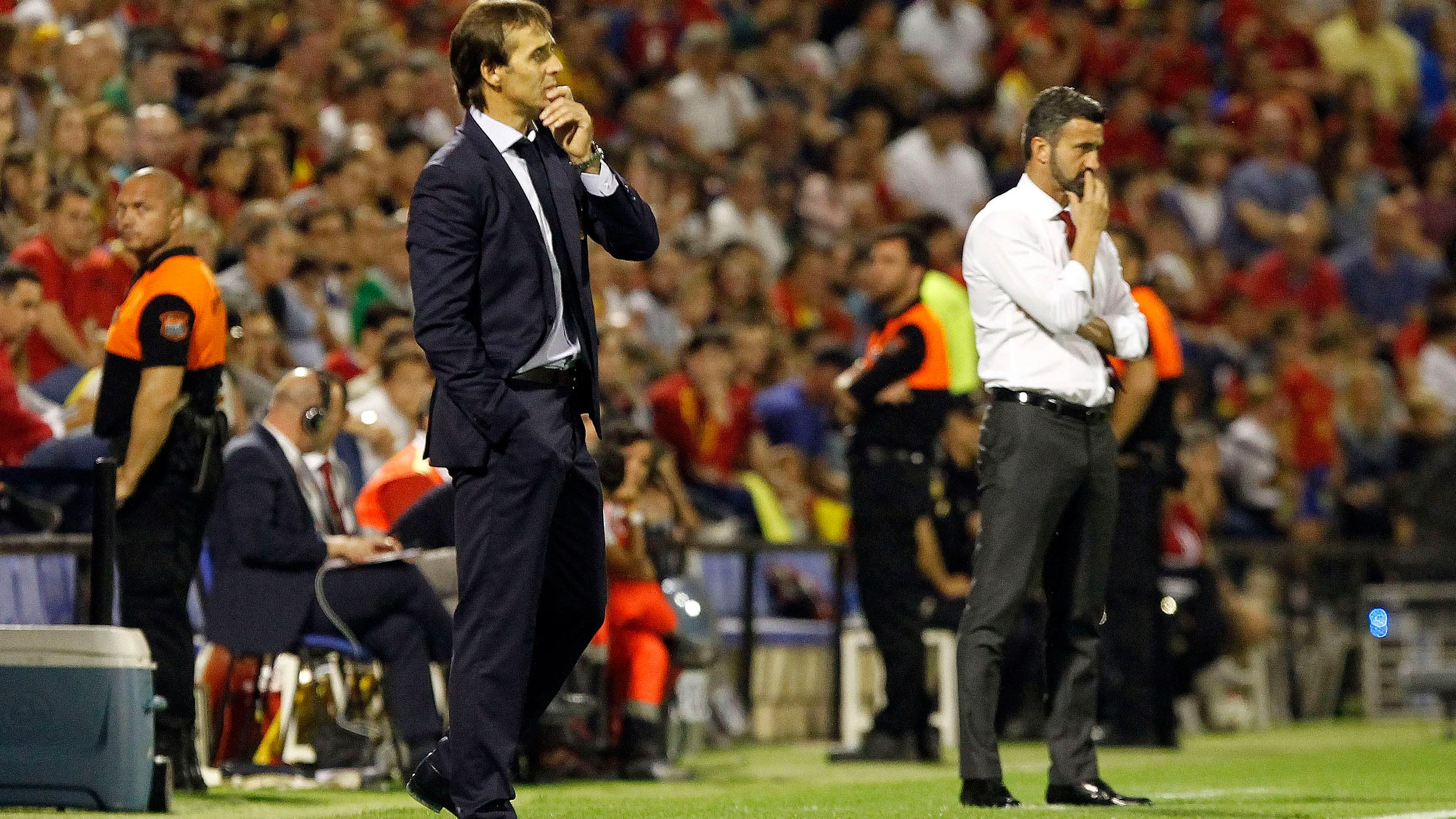 Lopetegui, durante el España - Albania