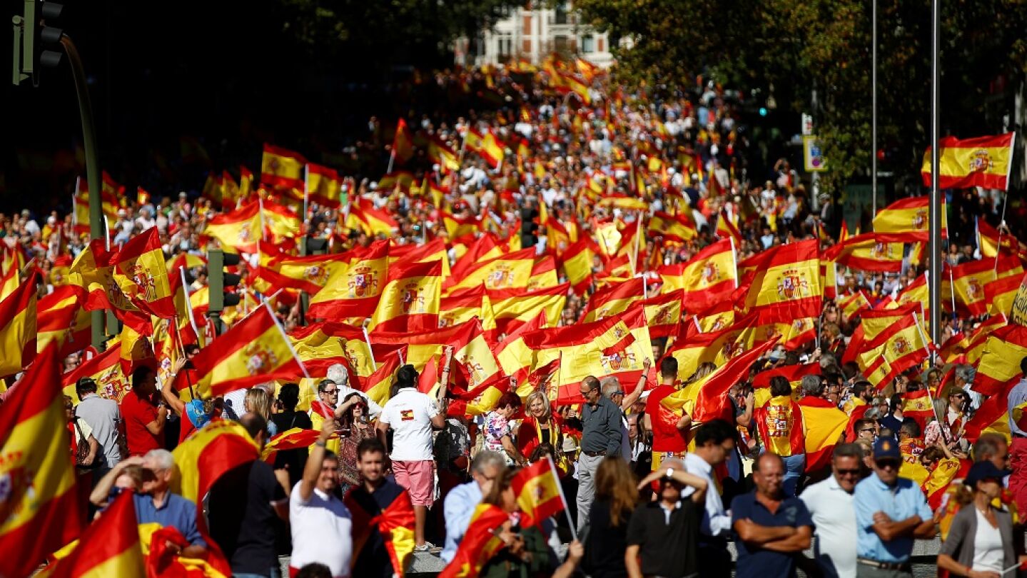 Manifestaci&oacute;n a favor de la unidad de Espa&ntilde;a en Madrid