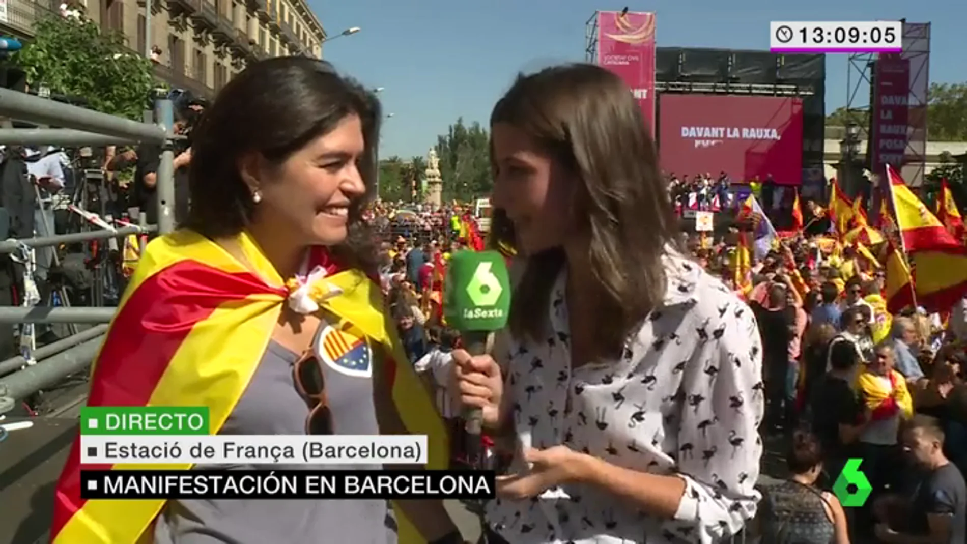 Alodia, manifestante por la unidad de España: "Salgamos a la calle orgullosos de lo que somos, nunca escondamos nuestras banderas ni nuestra identidad"