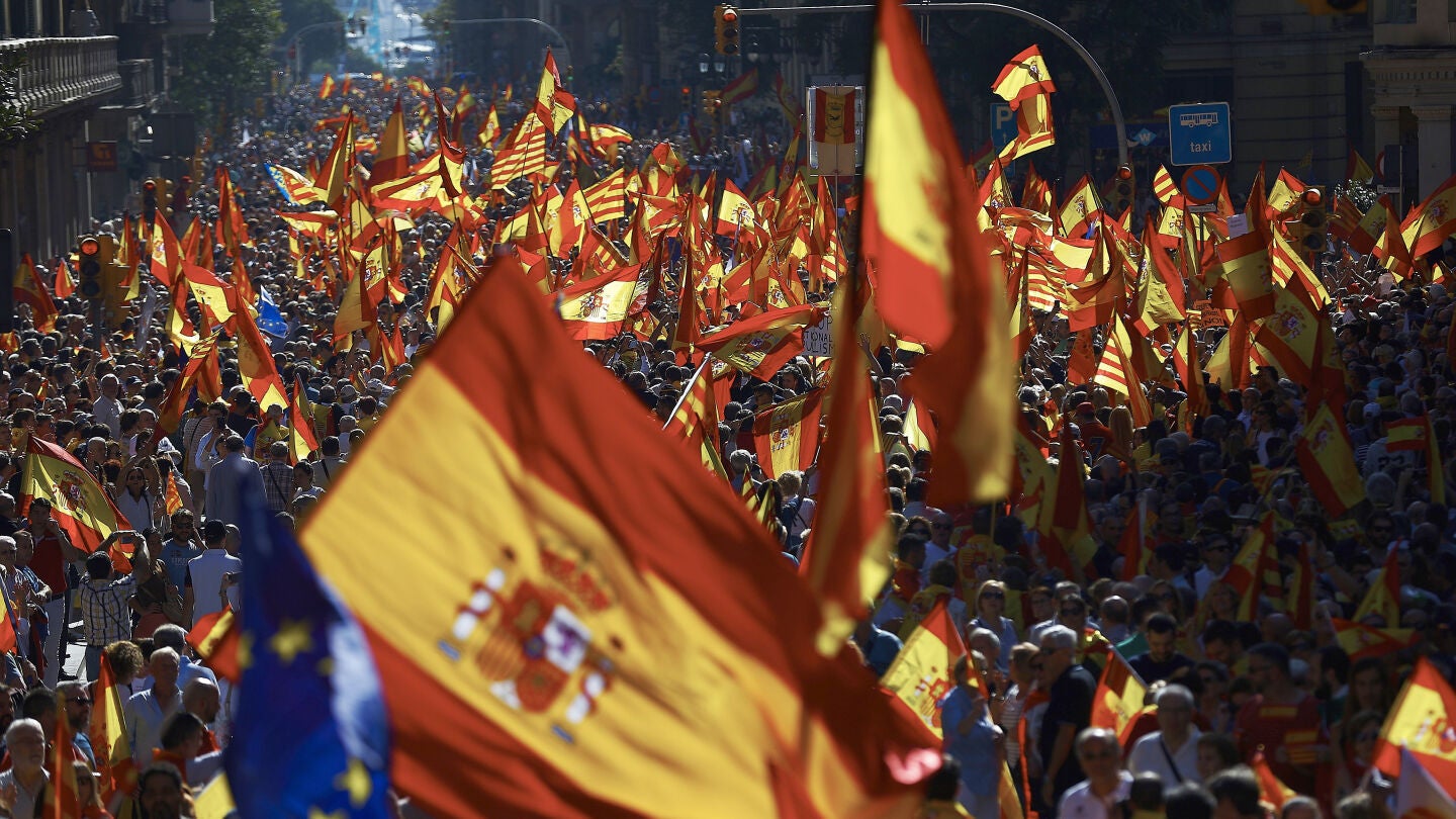Manifestaci&oacute;n por la unidad de Espa&ntilde;a en Barcelona