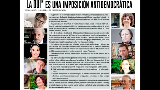 Intelectuales y la plataforma 'Recortes cero' advierten de los riesgos de la DUI Intelectuales y la plataforma 'Recortes cero' advierten de los riesgos de la DUI