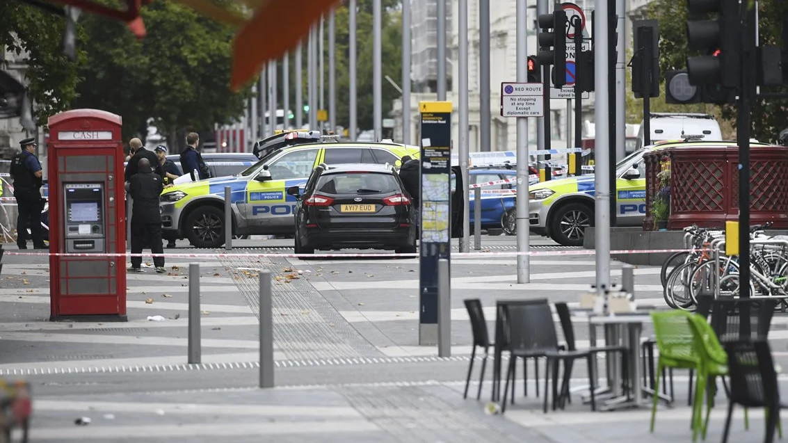 Inmediaciones del lugar del atropello múltiple de Londres