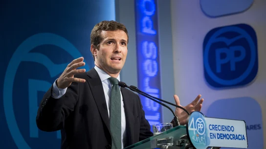 Pablo Casado en rueda de prensa Pablo Casado en rueda de prensa