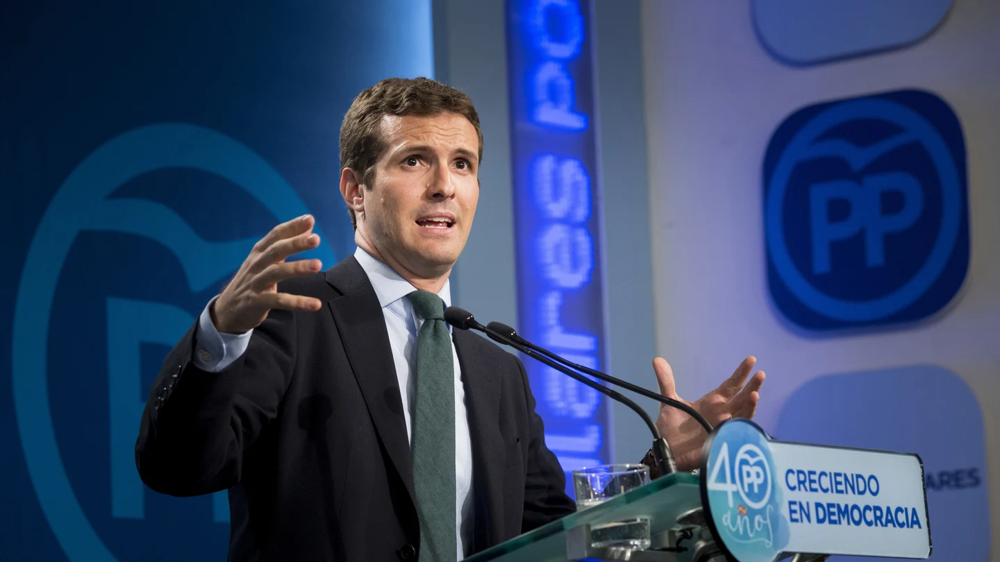 Pablo Casado en rueda de prensa Pablo Casado en rueda de prensa