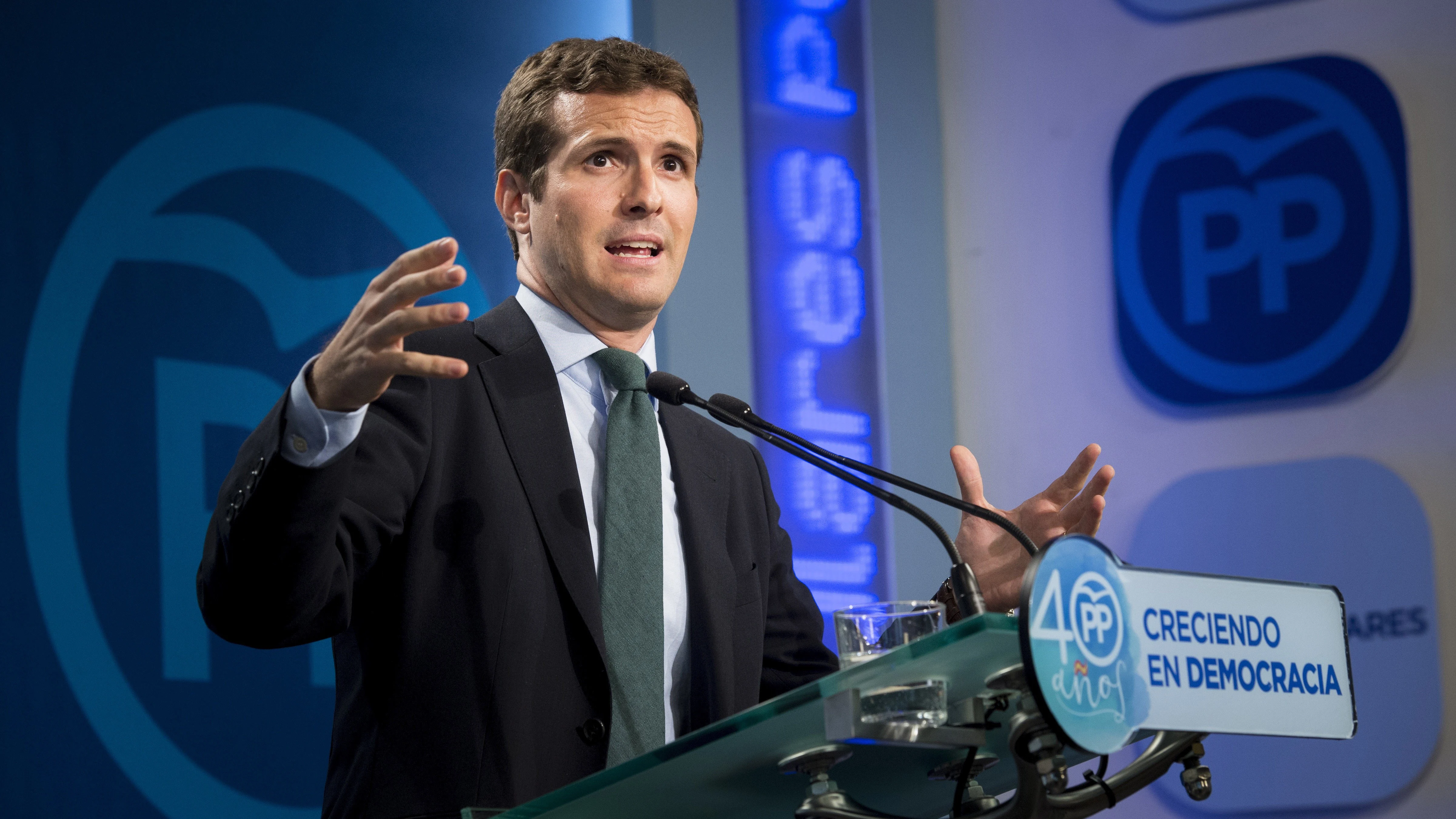 Pablo Casado en rueda de prensa