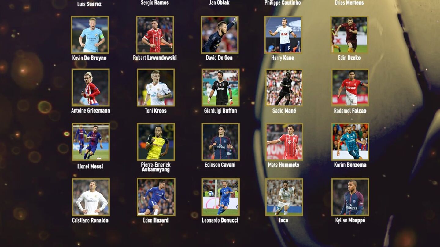 Los 30 nominados al Bal&oacute;n de Oro 2017