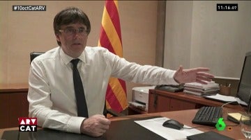 Carles Puigdemont en una entrevista en TV3