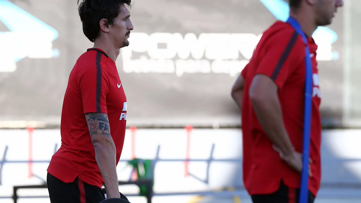 Savic durante un entrenamiento del Atleti Savic durante un entrenamiento del Atleti