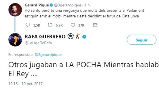 Piqu&eacute; y Rafa Guerrero se enzarzan en una discusi&oacute;n a trav&eacute;s de Twitter
