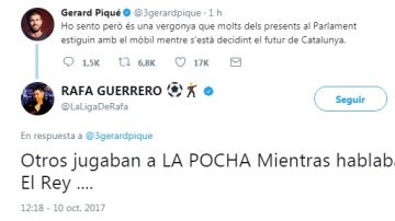Piqué y Rafa Guerrero se enzarzan en una discusión a través de Twitter