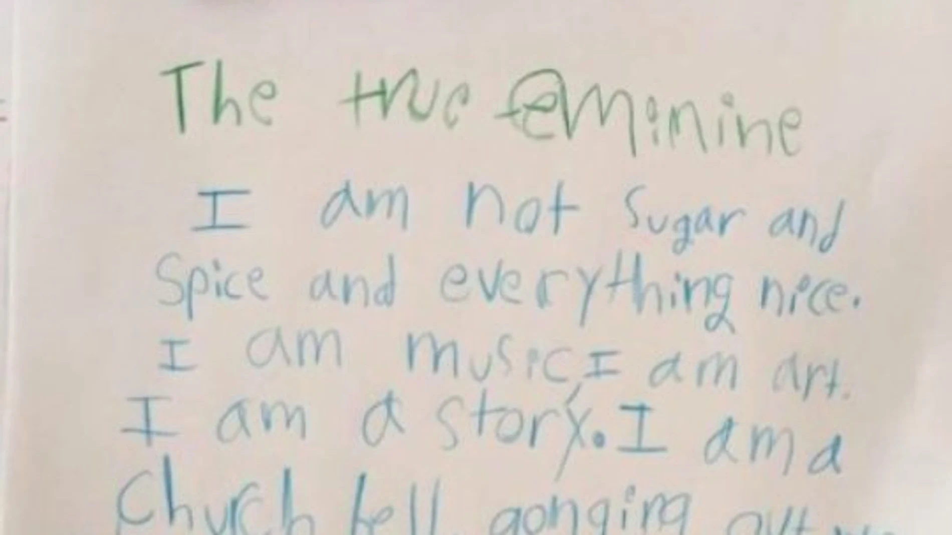 Poema feminista de una niña de ocho años