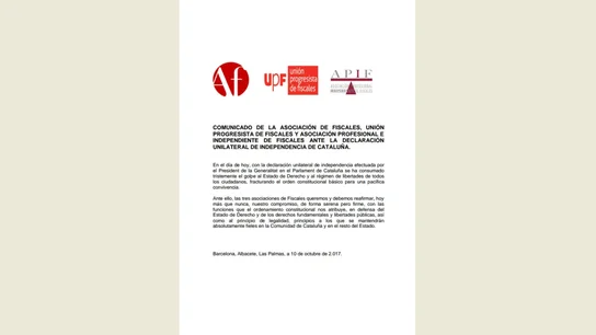 Comunicado de la Asociación de Fiscales Comunicado de la Asociación de Fiscales