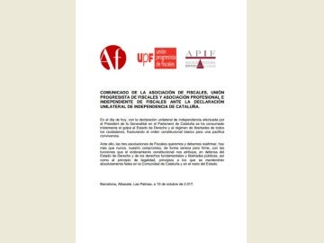 Comunicado de la Asociación de Fiscales Comunicado de la Asociación de Fiscales