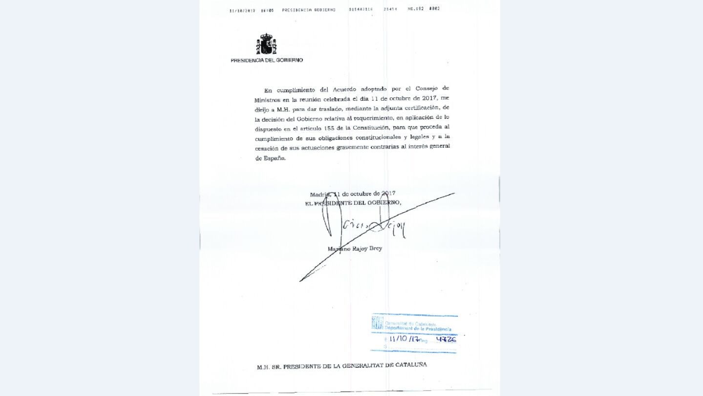 Requerimiento del Gobierno al Govern