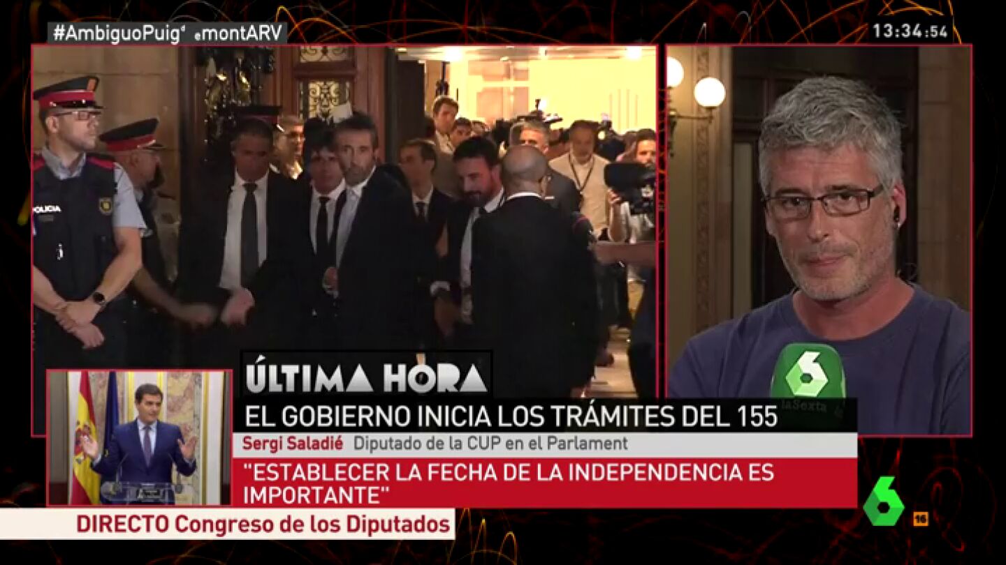 Sergi Saladi&eacute;, diputado de la CUP, en Al Rojo Vivo