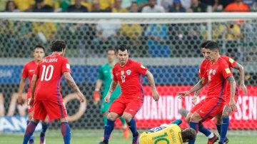 Chile, en el partido contra Brasil