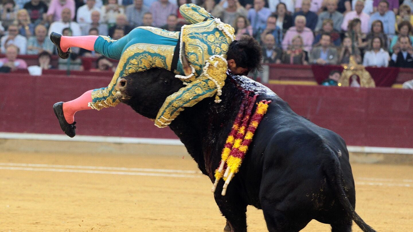 Cogida a Cayetano Rivera en Zaragoza