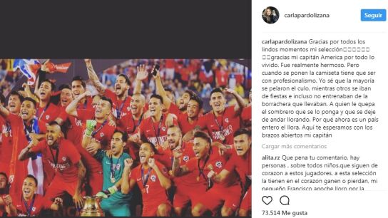 Carla Pardo critica que varios jugadores de la selecci&oacute;n de Chile entrenaban borrachos