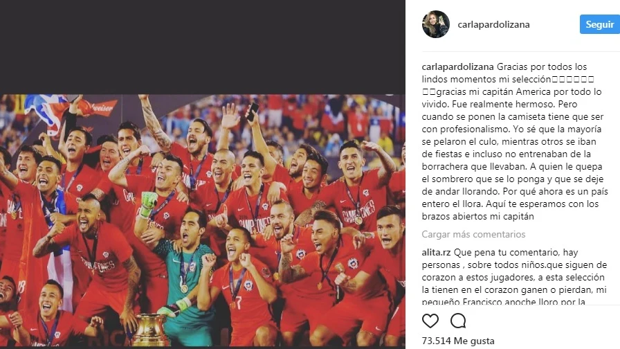 Carla Pardo critica que varios jugadores de la selección de Chile entrenaban borrachos