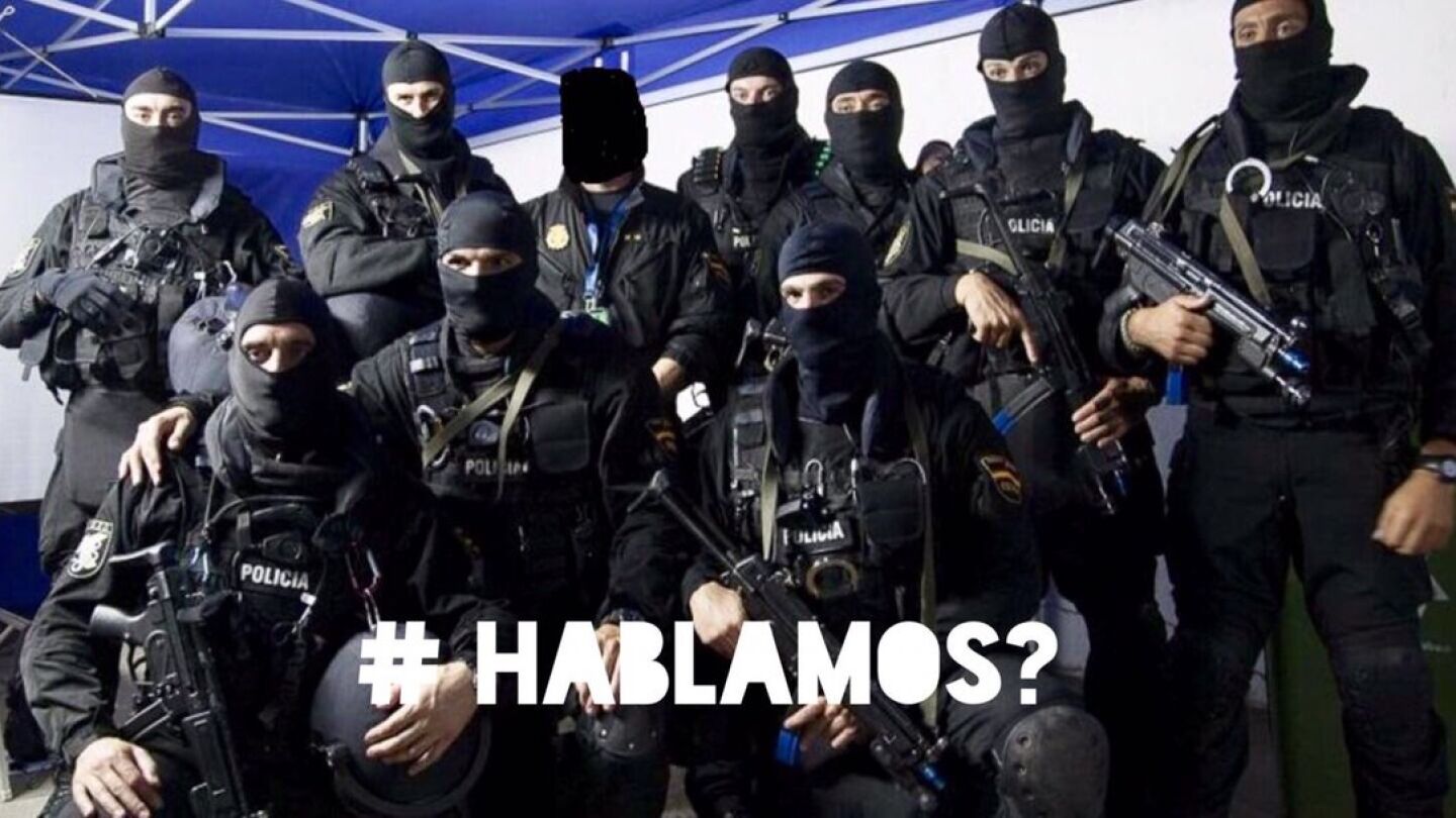 Foto del sindicato policial dirigida a Puigdemont