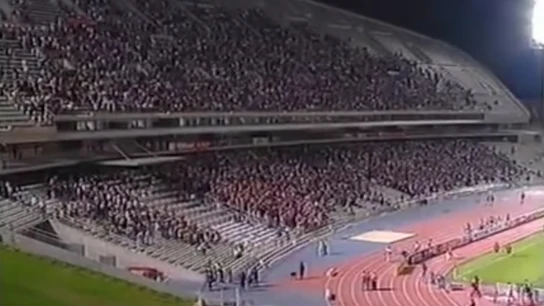 La única grada de La Peineta, que a día de hoy se conserva en el Wanda Metropolitano La única grada de La Peineta, que a día de hoy se conserva en el Wanda Metropolitano